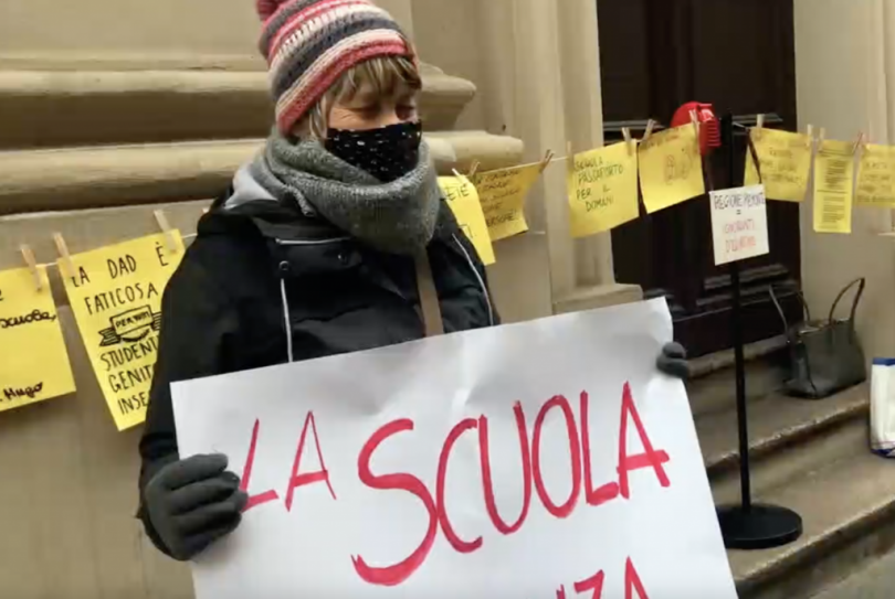 VIDEO - Alla mobilitazione per ripristinare la didattica in presenza